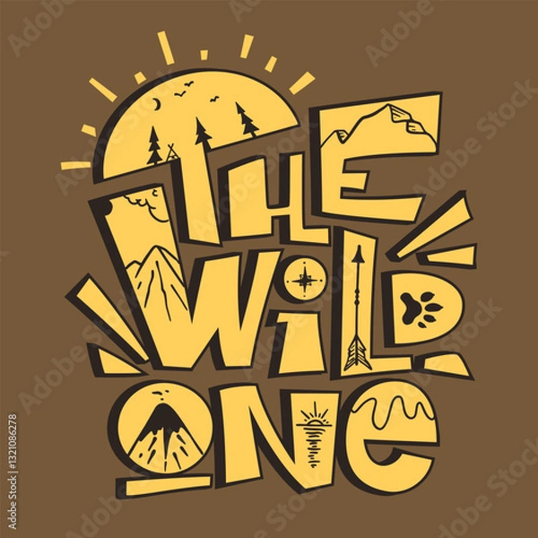 Obraz The wild one letters. T-shirt graphics, print design