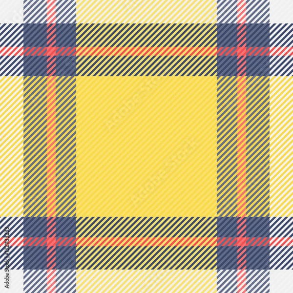Fototapeta Vibrant yellow plaid pattern, perfect for textile design, fashion, or website backgrounds.  This cheerful, textured image evokes feelings of warmth and style.