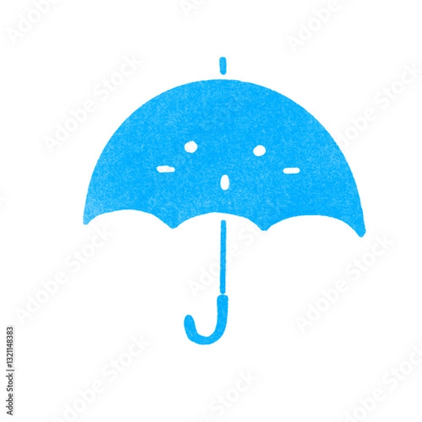 Fototapeta とぼけた顔のカサマークのスタンプ風イラスト