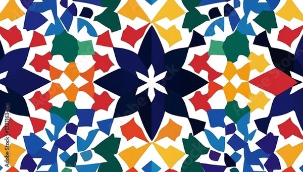 Fototapeta Vibrant Abstract Colorful Geometric Pattern Seamless Tile Design