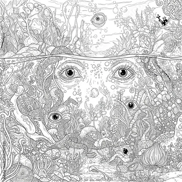 Fototapeta The images may seem a bit unsettling at first, but that's okay. They reflect the sometimes-challenging nature of anxiety. But by coloring, you're not just filling in lines; you're bringing light to th