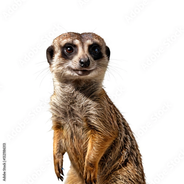 Fototapeta meerkat looking up. meerkat on a transparent background