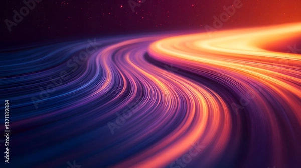 Obraz Abstract Swirling Lines, Vibrant Colors, Dynamic Motion, Energy Flow