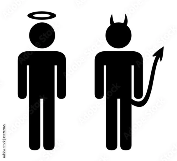 Obraz Stickmen „Anioł i diabeł”