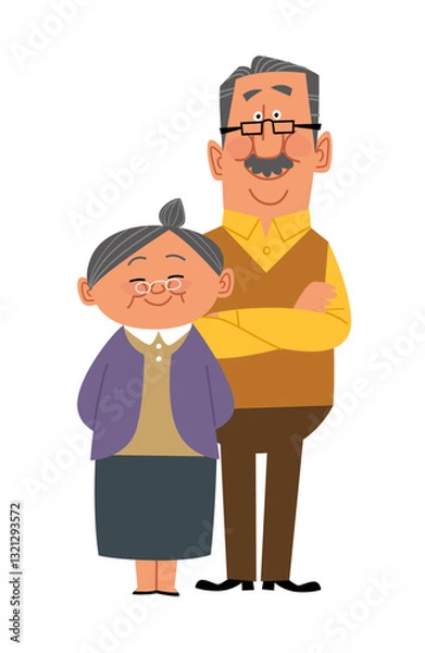 Obraz にこやかに笑う老夫婦