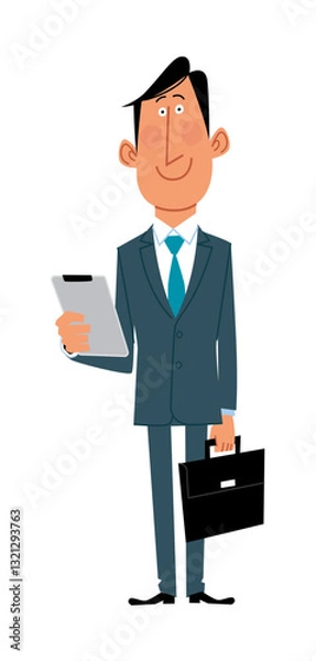 Obraz タブレットを持つビジネスマン