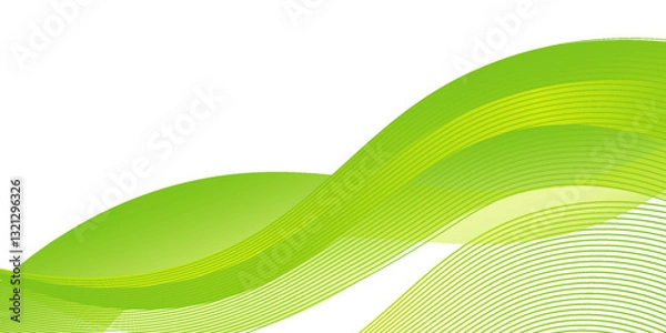 Obraz Abstract green banner background. Graphic design banner pattern background template with dynamic curve shapes