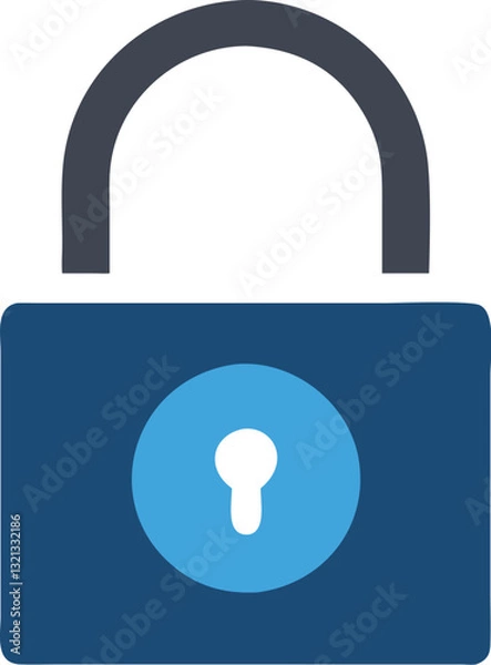 Fototapeta  Simple Lock Vector Illustration for Cybersecurity