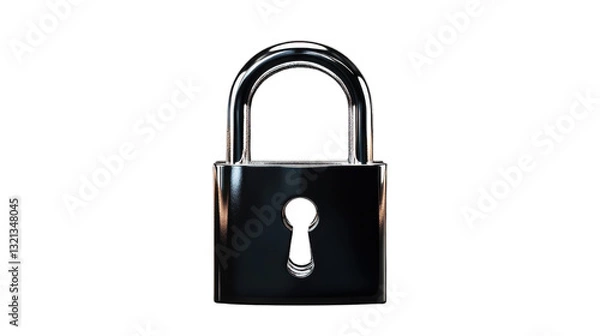 Fototapeta padlock and key isolated on white background