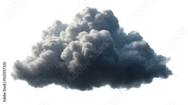 Fototapeta Dramatic Dark Gray Cumulus Cloud Isolated on Transparent Background for Weather and Storm Illustrations