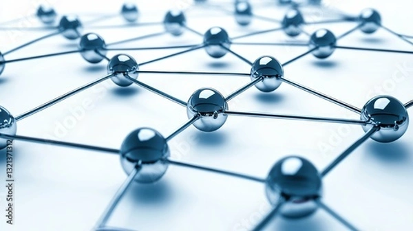 Obraz Interconnected coins network global eco system 3d rendering digital environment abstract viewpoint crypto concept