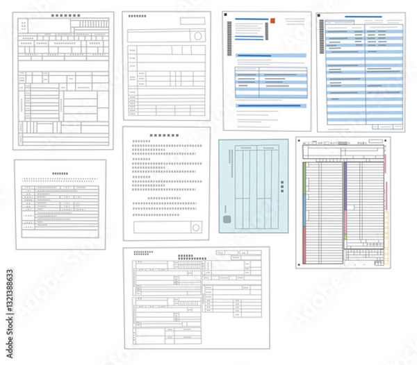 Obraz 書類イラストセット