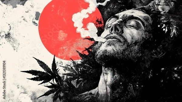 Obraz Intoxication and Tranquility: A Cannabis-Inspired Artwork