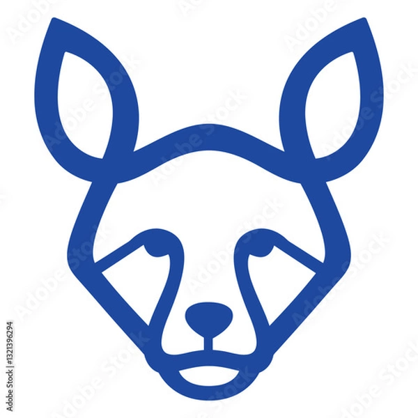 Fototapeta Abstract Fox Head Illustration: This artistic, eye-catching image shows an abstract illustration of a fox head, rendered in simple, elegant lines, a symbol of cleverness and adaptability.