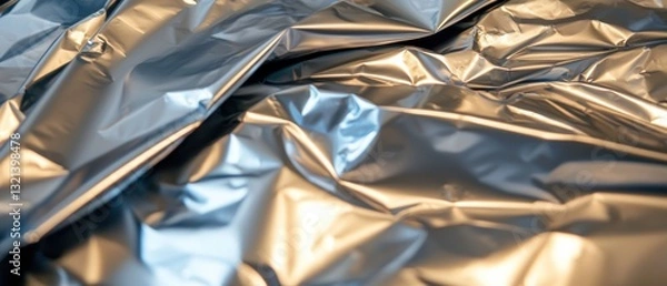 Fototapeta Macro shot of pressed recycled aluminum sheets industrial setting high detail gigapixel quality