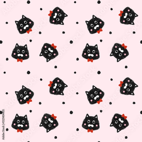 Obraz seamless pattern with black cat