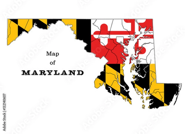 Obraz Maryland State Map
