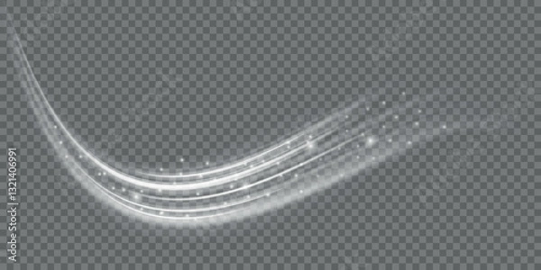 Fototapeta Stream of fresh wind png. Imitation of the exit of cold air from the air conditioner. Cold winter wind texture. Holiday vector blizzard. Christmas effect of a cold blizzard. Vector PNG.