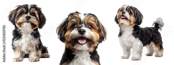 Fototapeta Collection of Shih tzu dog with a smile on transparent background