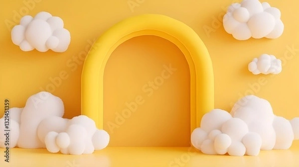 Obraz Floating Yellow Archway Among the Clouds.