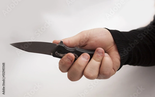 Obraz with a knife hand