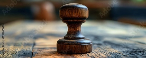Fototapeta wooden stamp on a wooden surface.