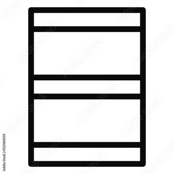 Fototapeta Abstract Library Symbol: A minimalistic monochrome representation of a library shelf, with clean lines and a sense of order and structure, perfect for projects focused on knowledge and organization.