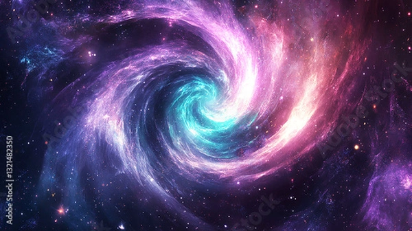 Fototapeta 銀河が渦巻く幻想的な宇宙の風景
