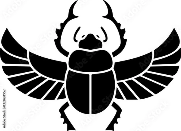 Obraz Winged Scarab Beetle - Egyptian Symbol of Transformation