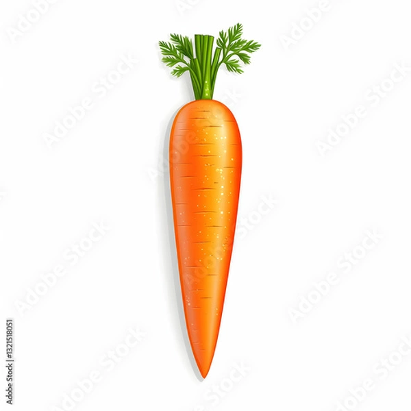 Fototapeta Fresh orange carrot with green top, perfect for healthy meals and cooking recipes.