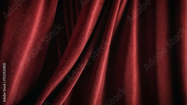 Fototapeta Luxurious deep red velvet fabric texture close up, elegant soft textile background for fashion and interior design projects