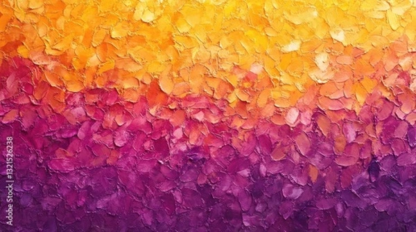 Fototapeta Vibrant abstract gradient painting showcasing a blend of warm orange and cool purple hues, ideal for modern decor