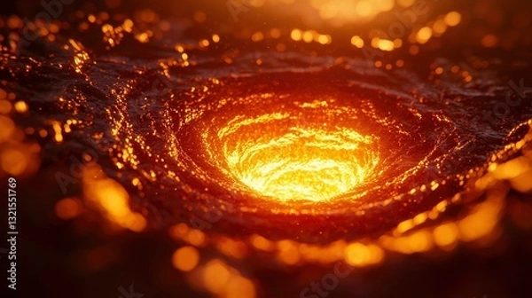Fototapeta Fiery Vortex in Molten Liquid