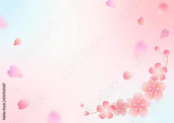 Obraz 青空に舞う桜の花びら
