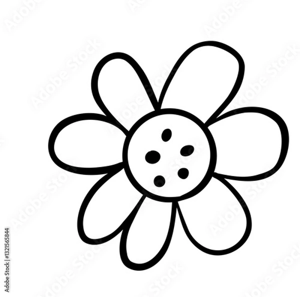 Obraz Hand drawn cute flower.Doodle flower vector.