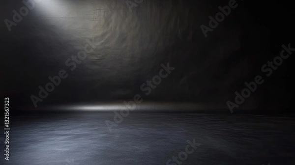 Fototapeta Smooth black studio backdrop with subtle soft shadows, perfect for professional product photography