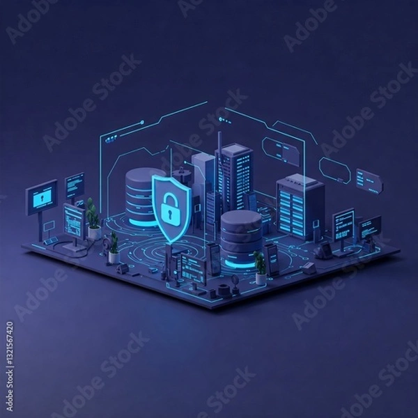 Obraz Cyber Security, cyber attack, securing data
