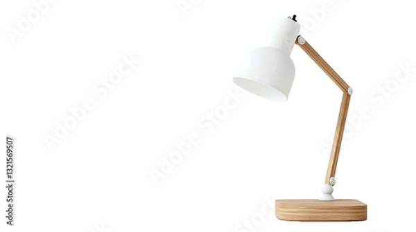 Fototapeta Elegant minimalist reading lamp design modern home office lighting solution wood base stylish decor