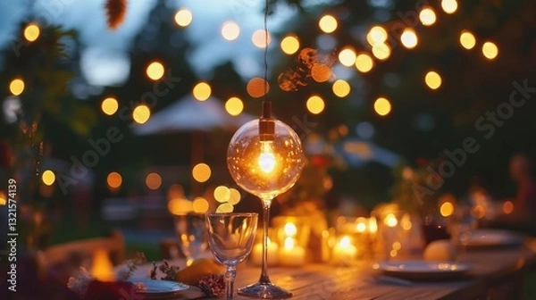 Fototapeta Outdoor garden party, soft light