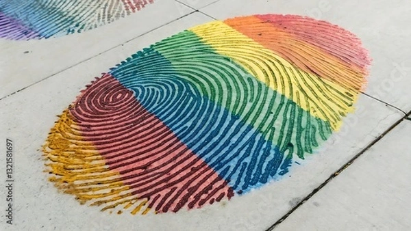 Obraz Rainbow Fingerprint on Pavement