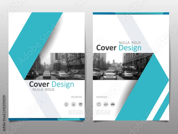 Fototapeta Cover design template for annual report. Abstract modern vector illustration. Cover presentation on a4. Abstract presentation templates.