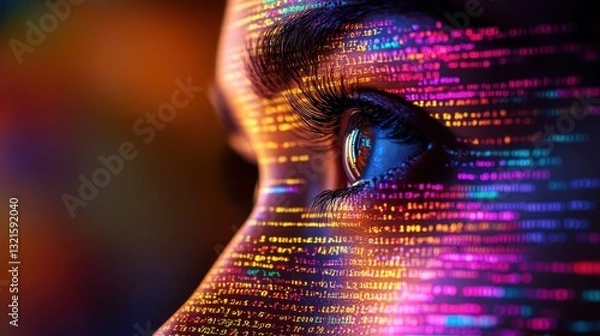 Obraz AI ethics ensuring inclusive innovation, merging human values with cuttingedge technology close up, focus on ethical AI codes, surreal, manipulation, diverse tech labs as backdrop