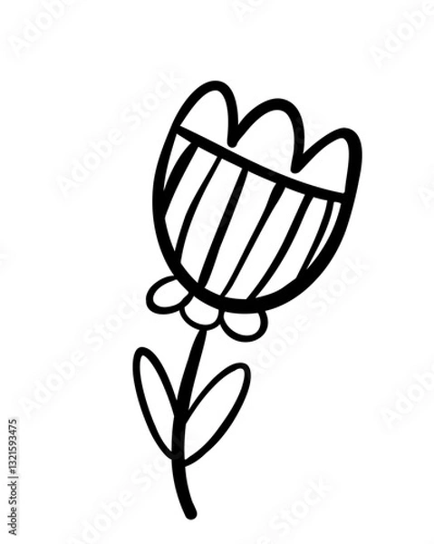 Obraz Hand drawn cute flower.Doodle flower vector.