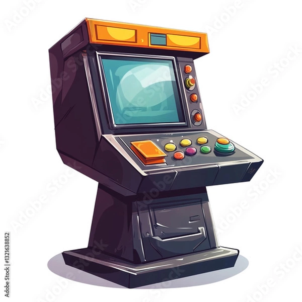 Fototapeta Retro arcade game machine nostalgic gaming fun