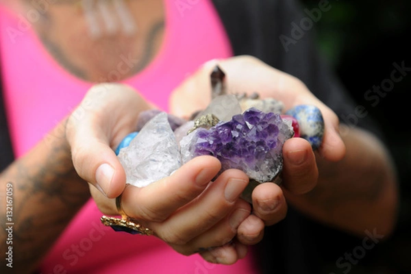 Obraz Woman's hands holding crystals