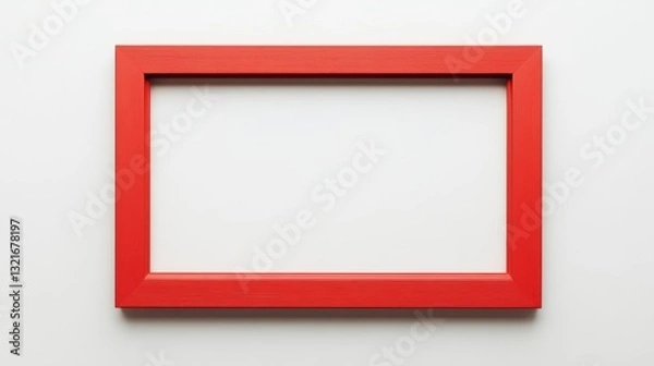 Fototapeta Red picture frame on white background
