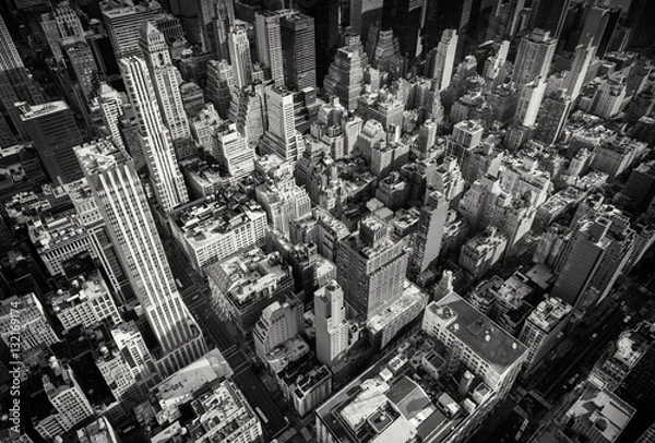 Fototapeta Looking down on skyscrapers