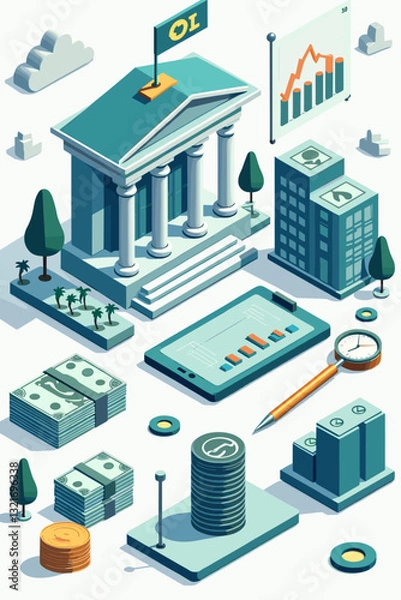 Obraz Global Banking and Financial Tools: Money Exchange and Market Data Analysis