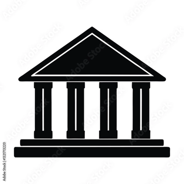 Fototapeta bank icon illustration silhouette