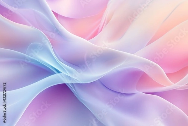 Obraz Soft pastel flowing abstract background with smooth waves and delicate light colors creating a gentle and serene texture

